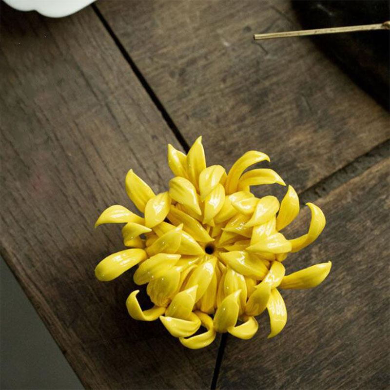 Home Fragrance Items - Porcelain Chrysanthemum Peony Flower Stick Incense